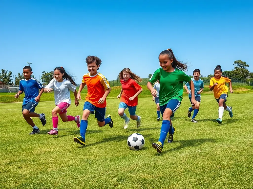 An image of students participating in a school soccer match, showcasing teamwork and enthusiasm.