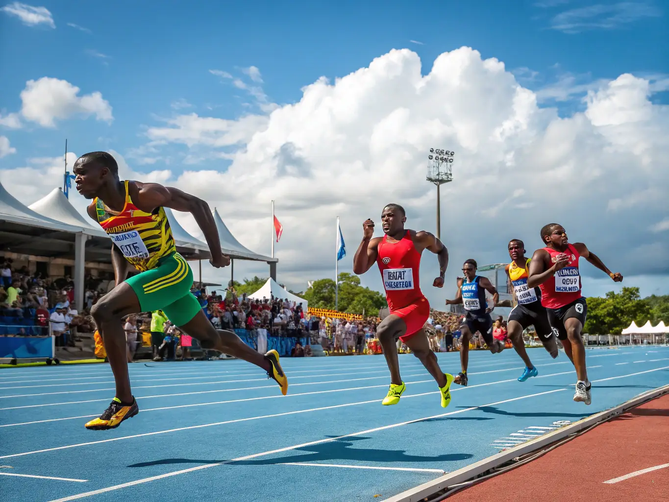 A vibrant image of students participating in a track and field event, highlighting speed, agility, and sportsmanship.
